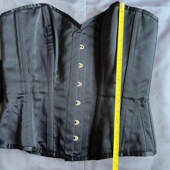 Corset Story Black Waist Training Overbust Corset Womens Size 34 Bones Longline - Picture 7 of 10